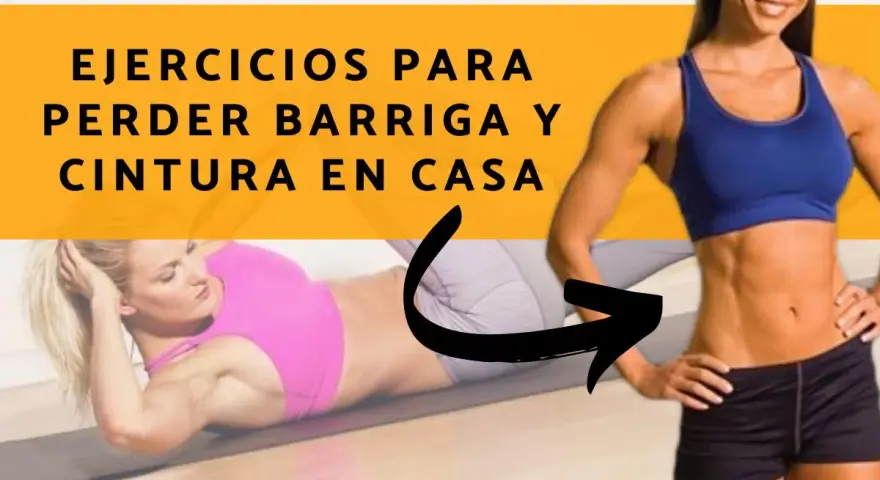 Mujeres haciendo ejercicios para perder barriga y cintura en casa.