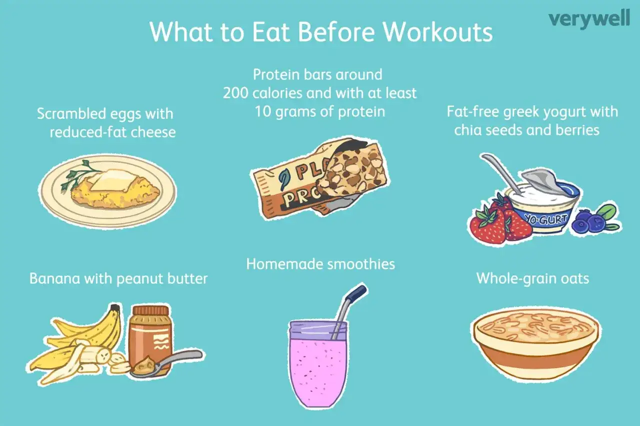 Ideas para la mejor comida pre-entrenamiento: huevos revueltos, barritas de proteína, yogur griego, batidos, plátano con mantequilla de maní y avena.
