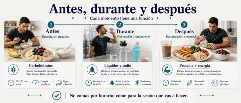 Antes: carbohidratos para energía sin pesadez. Es la mejor pre workout food.